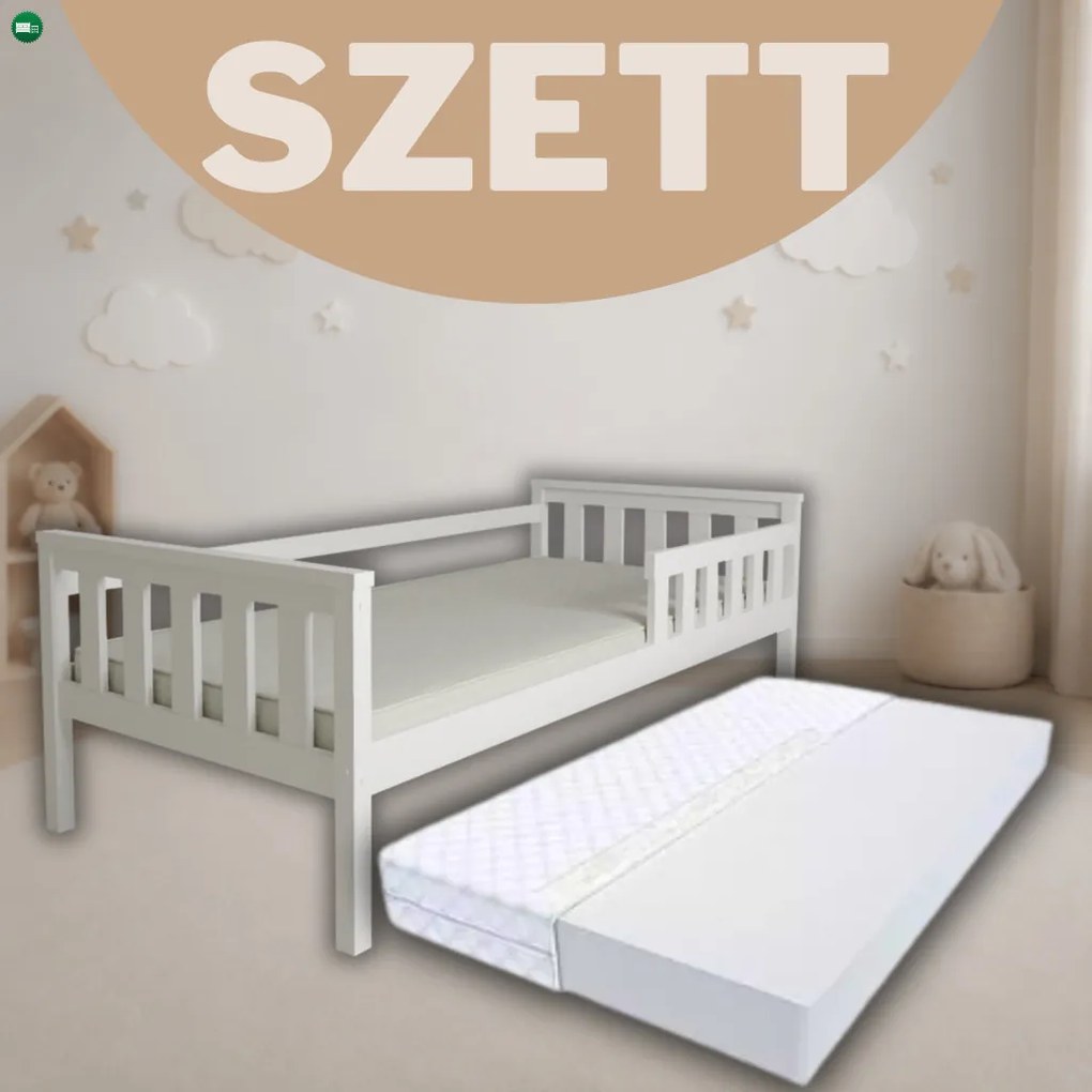 Fanni fenyő Fehér Gyerekágy 80x180 + habmatrac