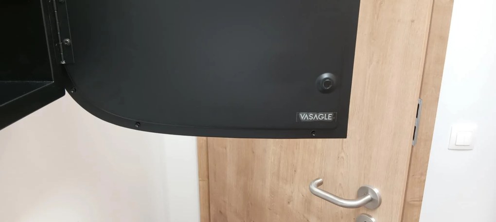 Tükörszekrény világítással, Fali szekrény, AC csatlakozóval és 2 USB porttal, fekete Outlet