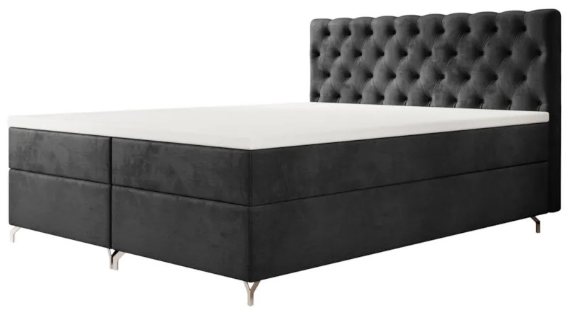 FESTER 2 kárpitozott boxspring ágy, 180x200, Monolith 97