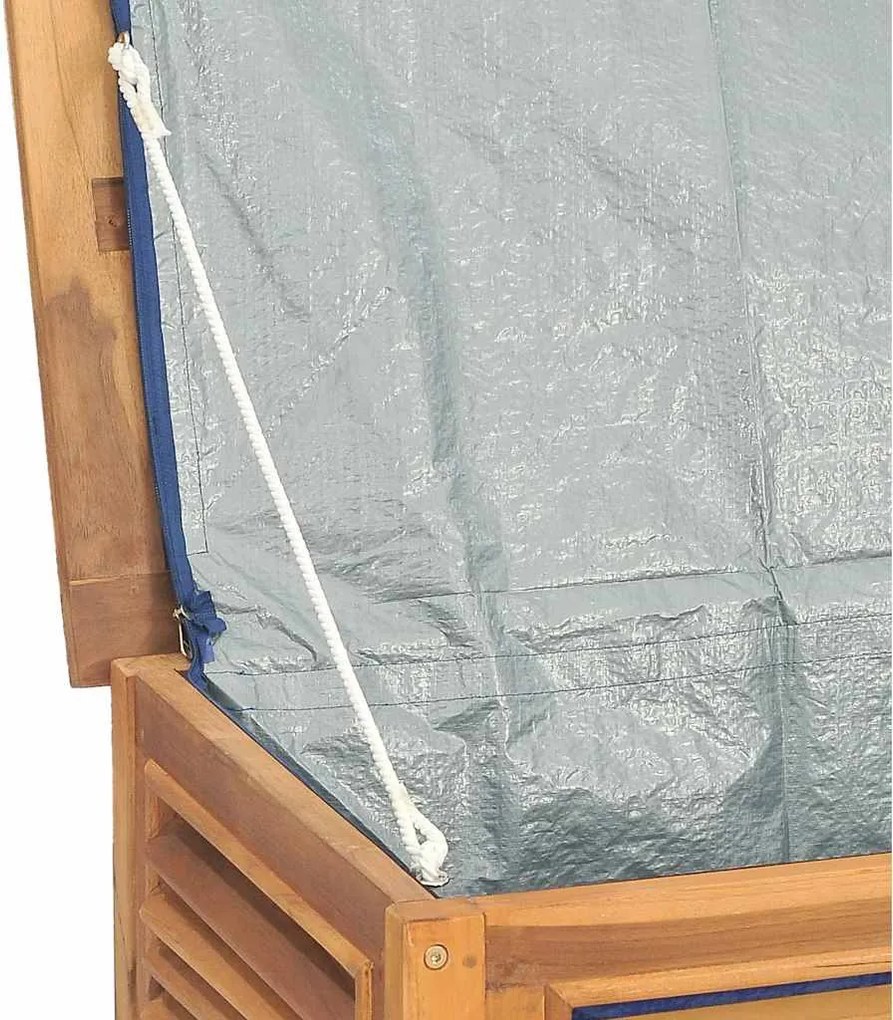vidaXL tömör tíkfa kerti tárolóláda zsákkal 150 x 50 x 55 cm