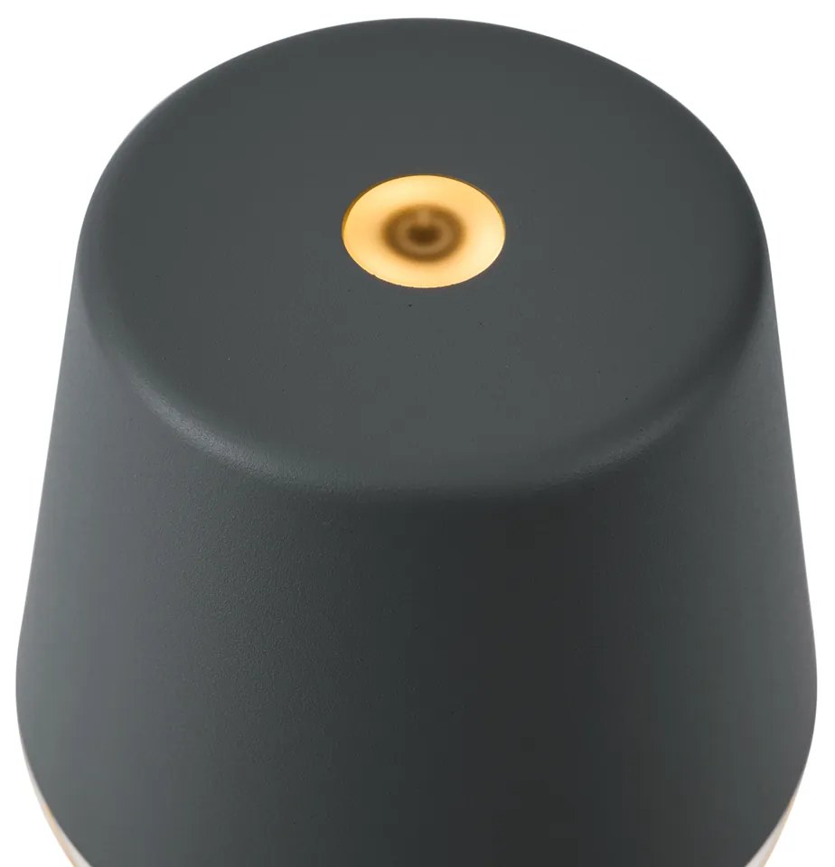 Asztali lámpa sötétszürke LED-del, IP65, újratölthető, töltőállomással - Bass