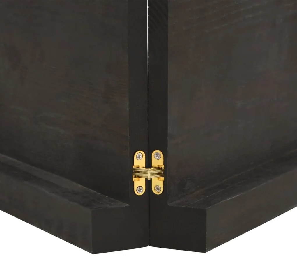sötétbarna kezelt tömör tölgyfa fali polc 160 x 60 x (2-6) cm