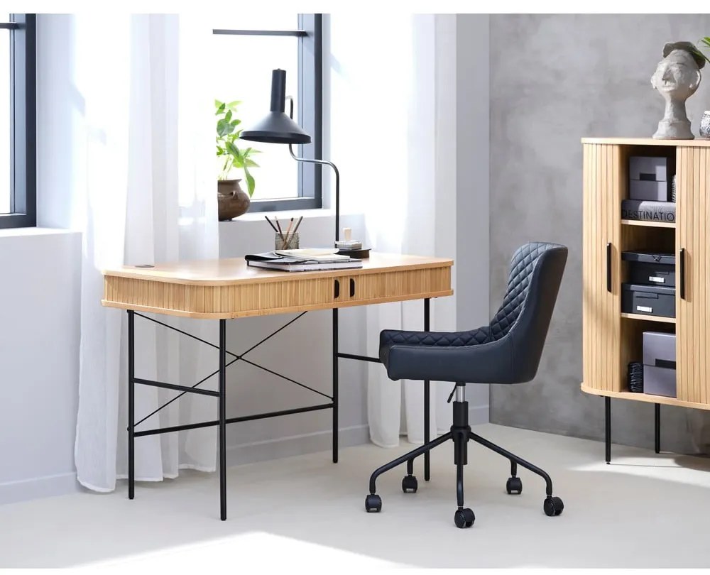 Íróasztal tölgyfa dekorral 60x120 cm Nola – Unique Furniture