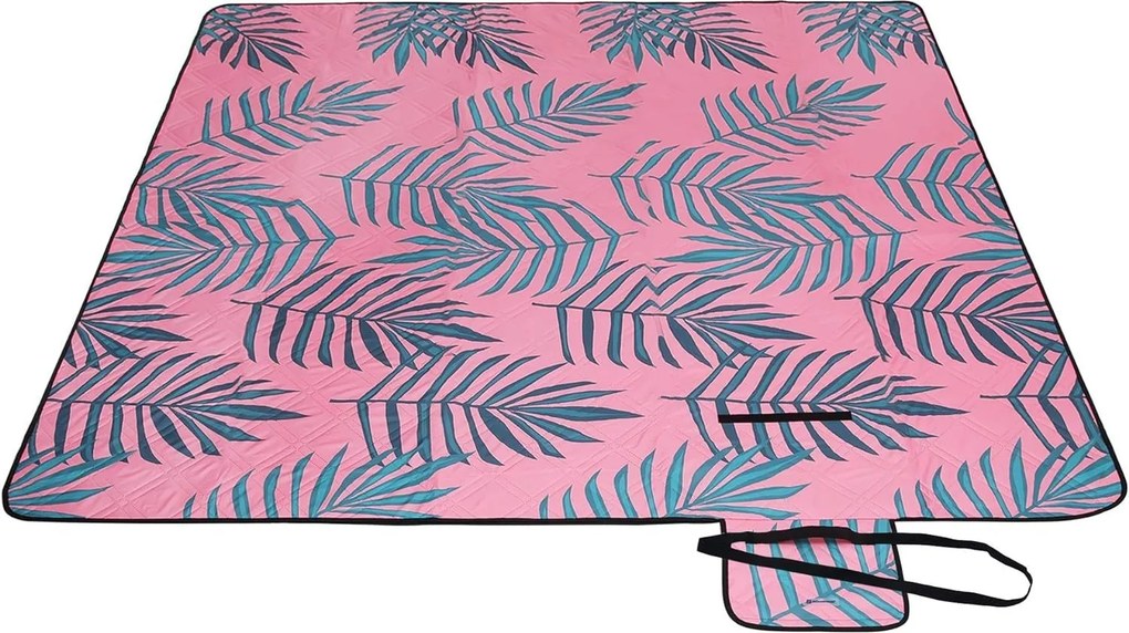 Piknik takaró, strand pléd 200 x 200 cm, páfrányminta és rózsa