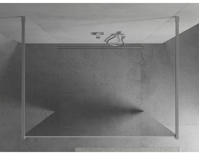 Mexen Kioto, átmenő zuhanyparaván 120 x 200 cm, 8 mm-es üvegmintás tükör, 2 x króm stabilizáló távtartó, 800-120-002-01-50