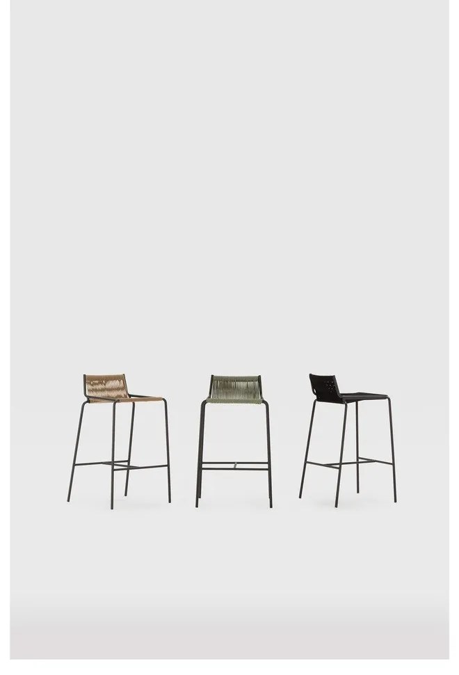 Bézs fém bárszék (ülésmagasság 65 cm) Emily – Marckeric