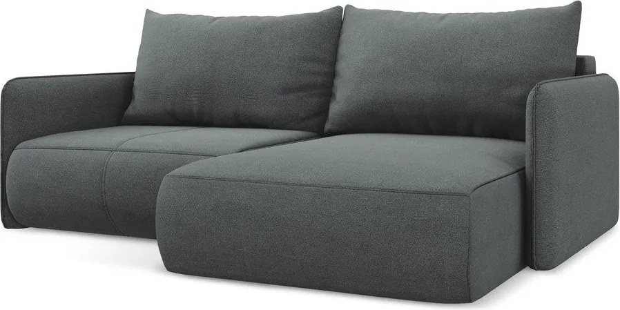 Szürke kinyitható-tárolóhelyes sarokkanapé (jobb oldali) Nanea – Makamii