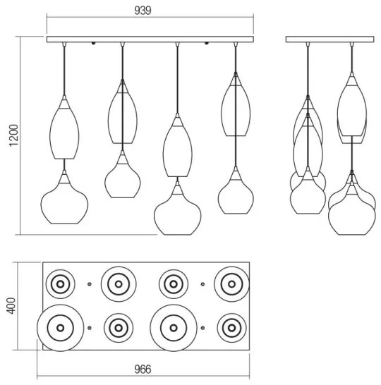 Redo 01-3195 - Csillár zsinóron TANNER 8xE14/28W/230V