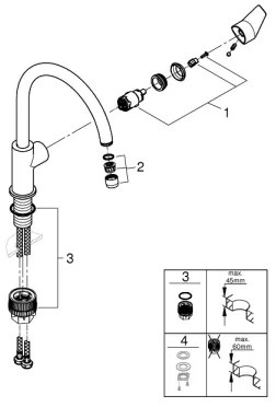 GROHE 31233001 - START mosogató csaptelep, fényes króm