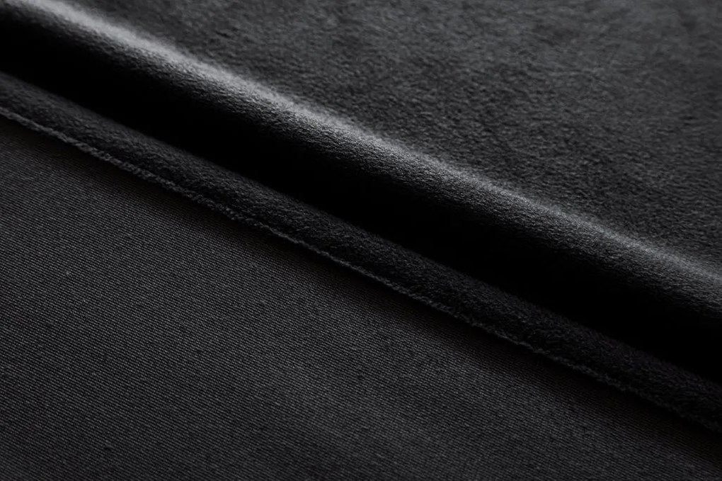 Fekete sötétítőfüggöny VELVET 140x250 cm Felfüggesztés: Fém gyűrűk