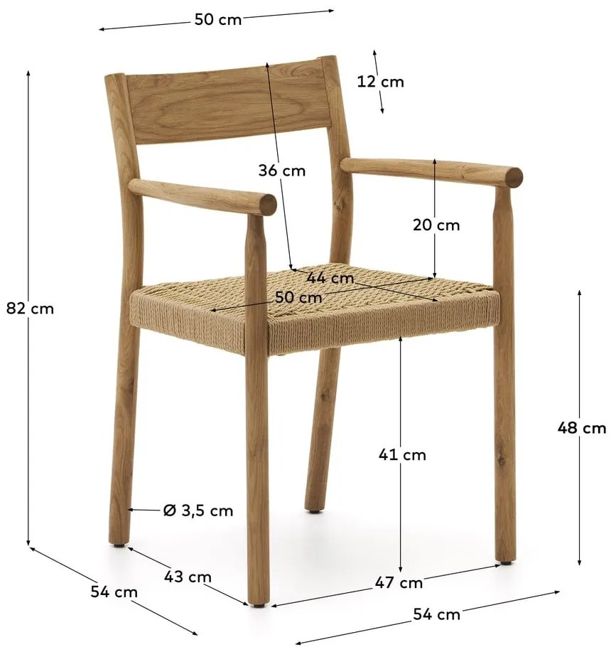 Natúr színű tölgyfa étkezőszék Yalia – Kave Home