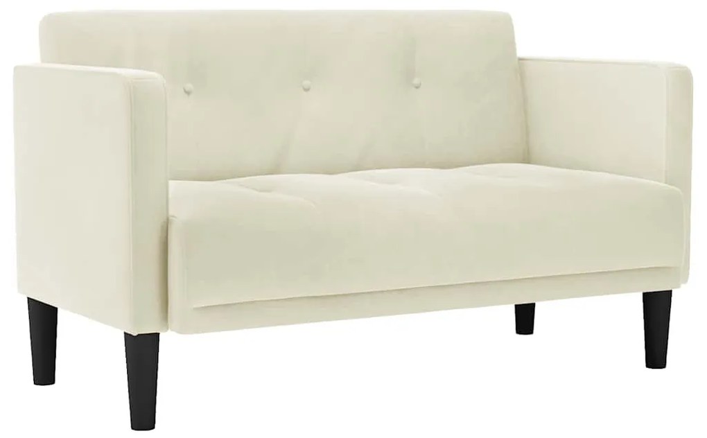 krém bársony loveseat kanapé 111 cm