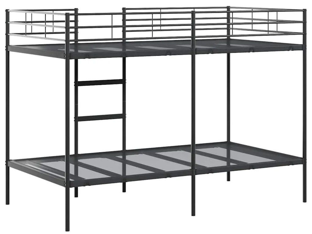 fekete acél emeletes ágy matrac nélkül 100 x 200 cm
