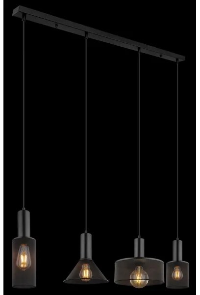 Globo 15648-4H - Csillár zsinóron JEDD 4xE27/60W/230V fekete