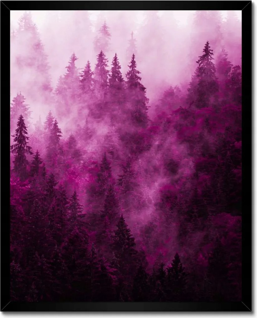 Poszter fekete keretben 40x50 Tájkép Rózsa Hegyek Köd