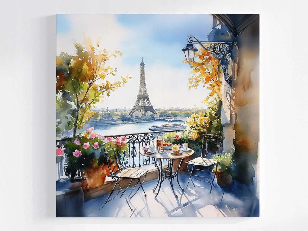 Poszter Város Párizs Kilátás Eiffel-torony Szajna 40x40