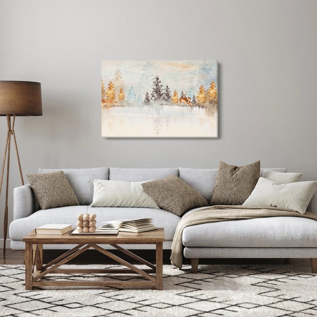 Kép - Akvarell erdő (90x60 cm)