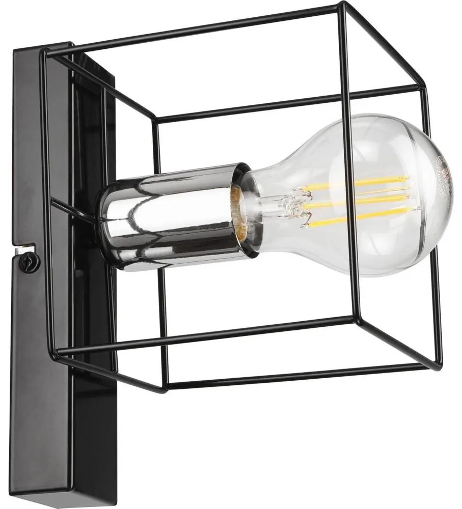 Fali lámpa MIKA 1xE27/60W/230V fekete/króm