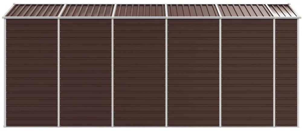 barna horganyzott acél kerti fészer 191 x 470 x 198 cm
