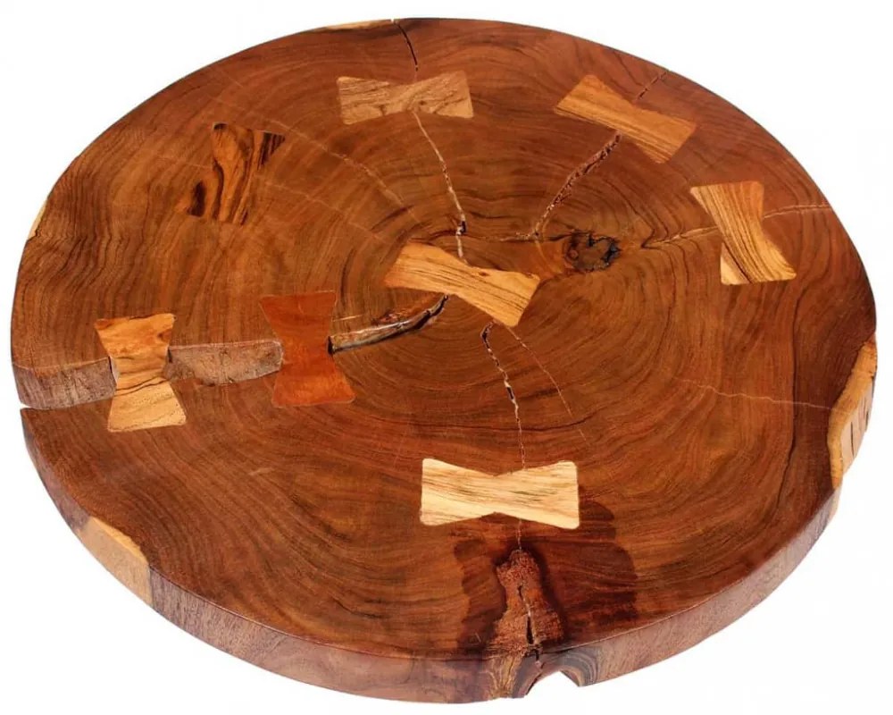 Tömör akácfa rönk dohányzóasztal (55-60) x 40 cm
