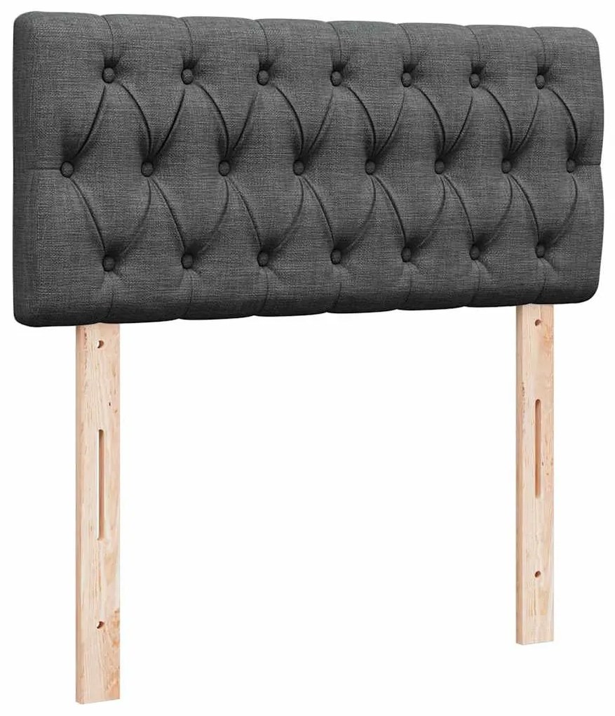 sötétszürke szövet ottomán ágy matraccal &amp; LED-ek 80x200cm