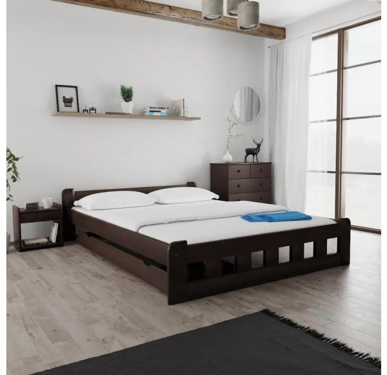 Naomi magasított ágy 160x200 cm, diófa Ágyrács: Lamellás ágyrács, Matrac: Deluxe 10 cm matrac