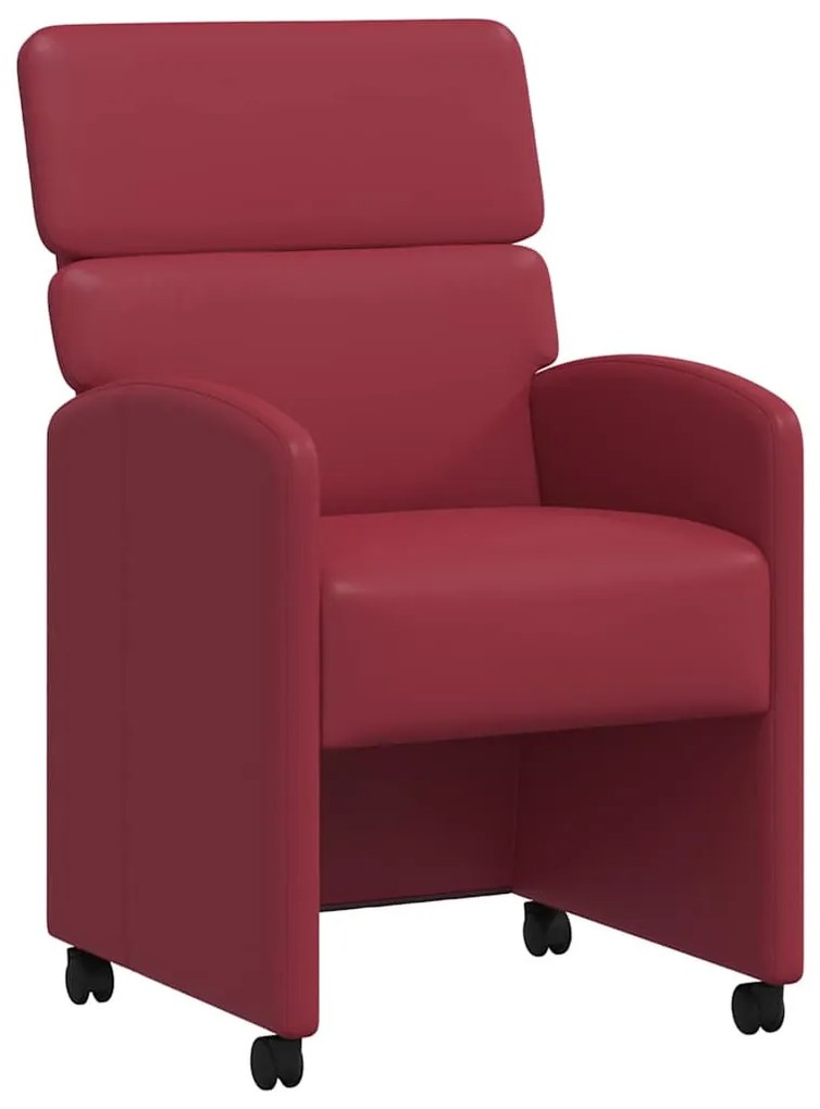Kerekes Étkező Székek 2 pcs bordó 58 x 65 x 98 cm Műbőr