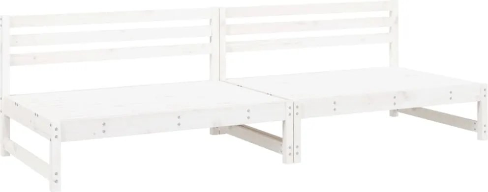 vidaXL 2 db fehér kerti tömör fenyőfa középső kanapé 120 x 80 cm