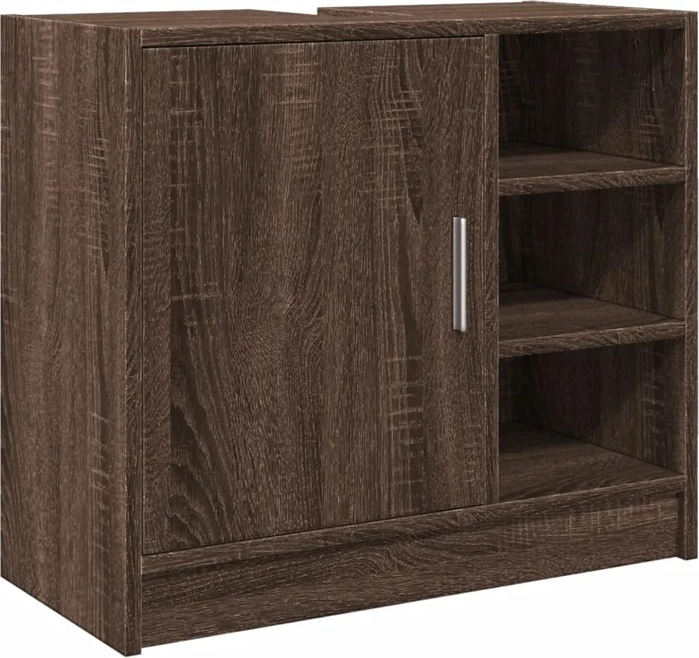 vidaXL barna tölgy színű szerelt fa mosdószekrény 63 x 29 x 55 cm