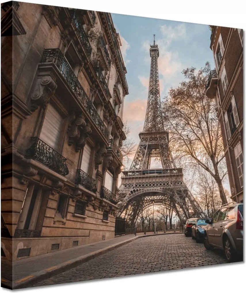 Festmények 20x20 Eiffel-torony Párizs utca