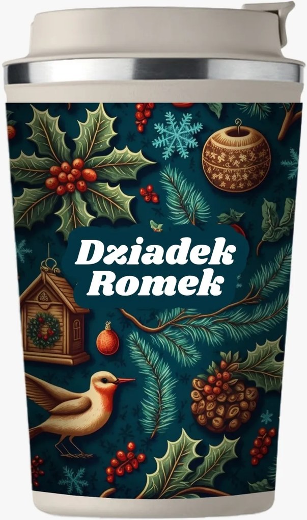 Prémium karácsonyi thermo bögre Névvel Nagypapának ajándék KT_160