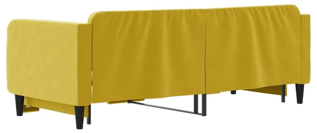 sárga kihúzható bársony heverő 80 x 200 cm