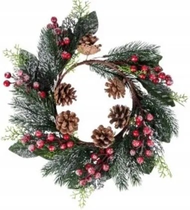 Villa D'Este Tivoli Karácsonyi koszorú 35 cm tobozokkal 5913393