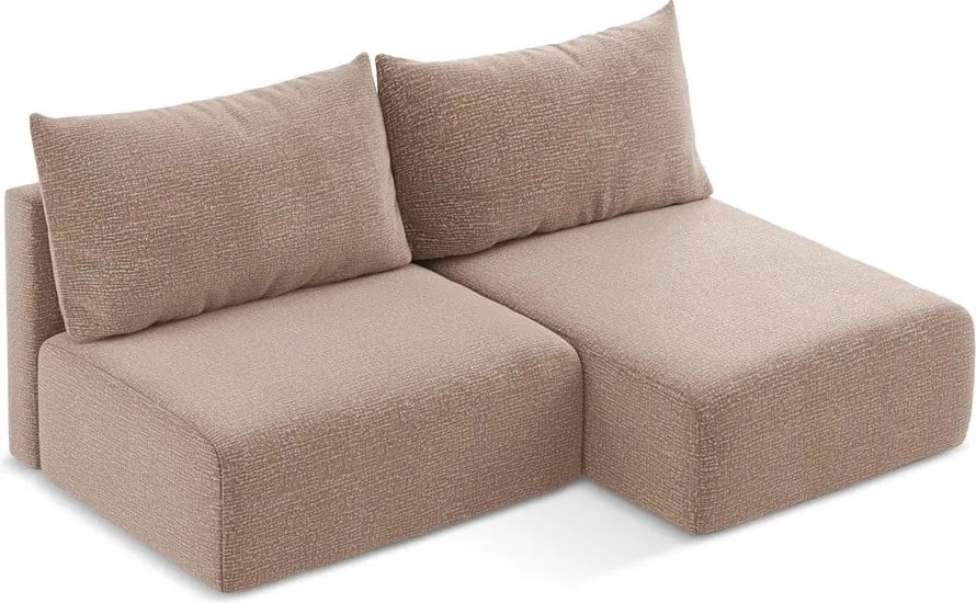 Világosbarna kinyitható-tárolóhelyes sarokkanapé (jobb oldali) Kalena – Makamii