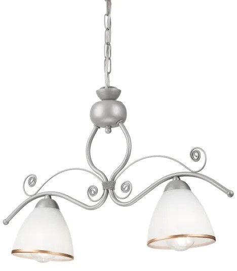 Csillár láncon RETRO 2xE27/60W/230V ezüst