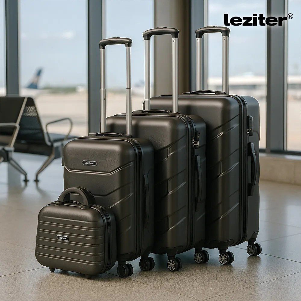 TraveLux Max közepes bőrönd keményfedeles 68x45x25 cm fekete