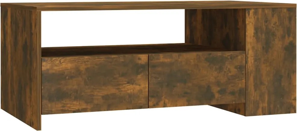 vidaXL füstös tölgy színű szerelt fa dohányzóasztal 102 x 55 x 42 cm