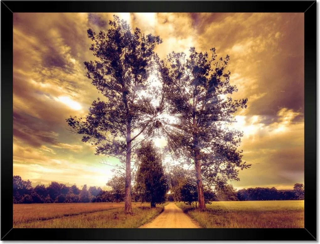 Poszterek keretben 40x30 Vidéki tájkép úttal