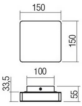 Redo 01-2384 - LED fali lámpatest TABLET LED/11W/230V 3000K CRI 90 fekete