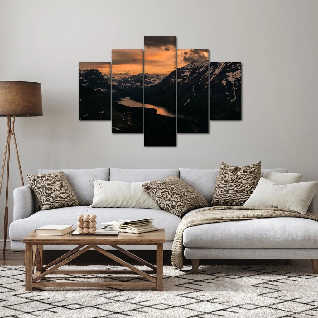 Egy tó képe a hegyek között (150x105 cm)