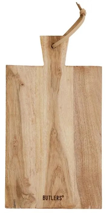 CUTTING CREW kis méretű vágódeszka bőr akasztóval 31 cm