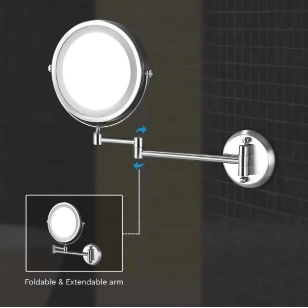 LED Fali kozmetikai tükör LED/3W/6V 4xAA IP44