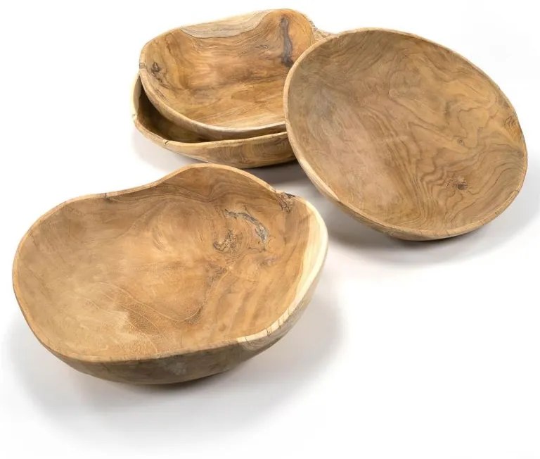 Dekoratív fa tál DIVERO 30 x 30 x 8 cm