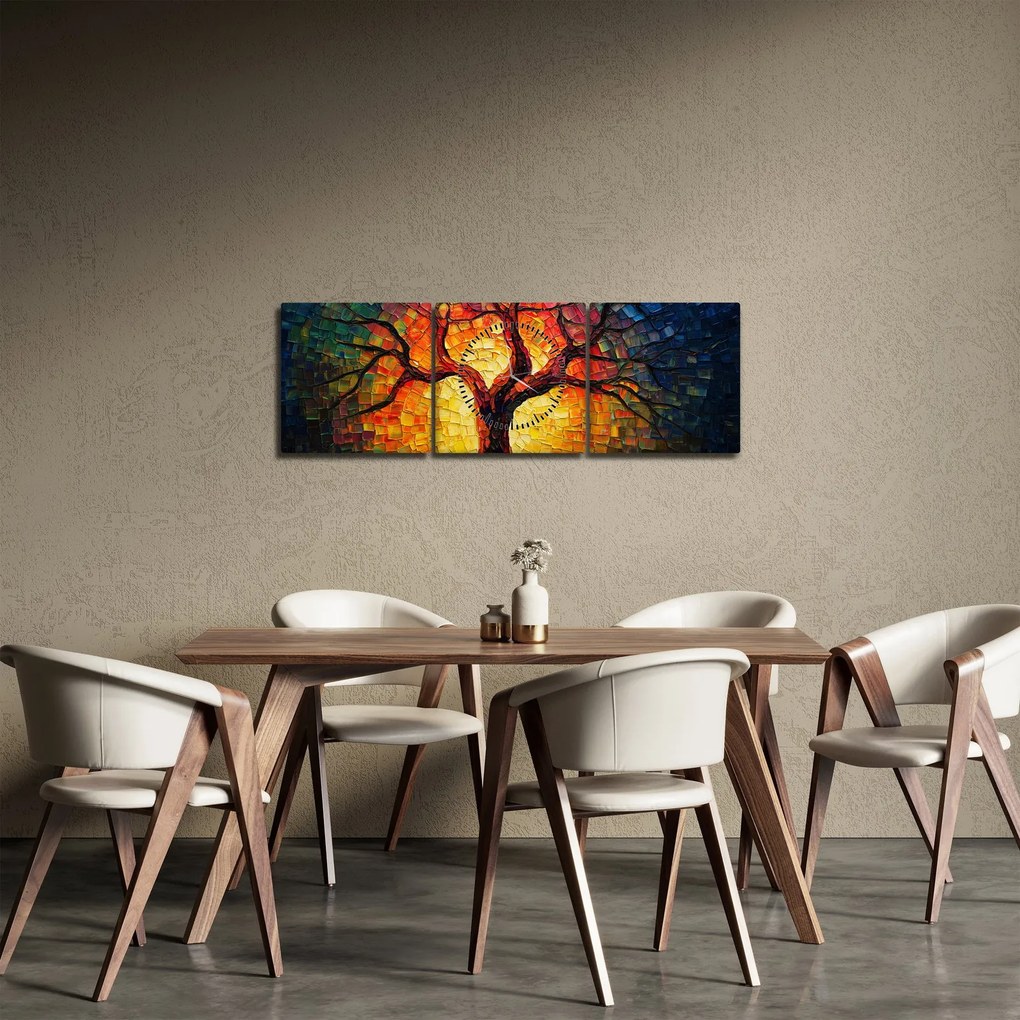 Kép - Az élet fája mozaikban (órával) (90x30 cm)