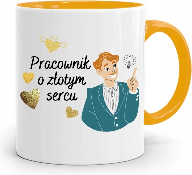 Munkavállalóknak Arany Szívű Sárga Bögre fényképes nyomtatással