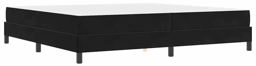 Boxspring ágy matraccal matracmal Fekete 200 x 200 cm Bársony