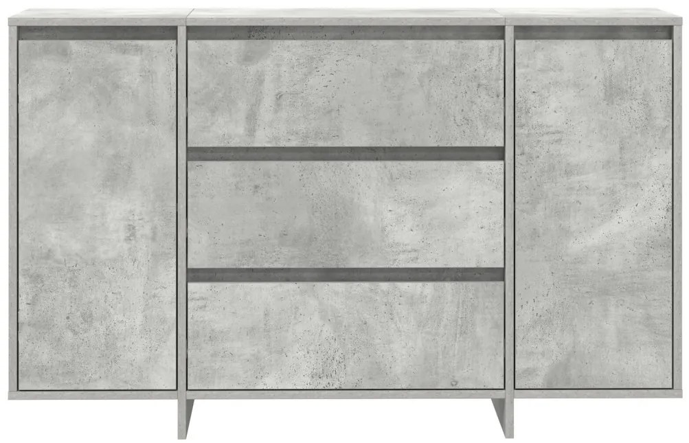 Oldalszekrény Beton Szürke 120x41x75 cm Műanyag Fa