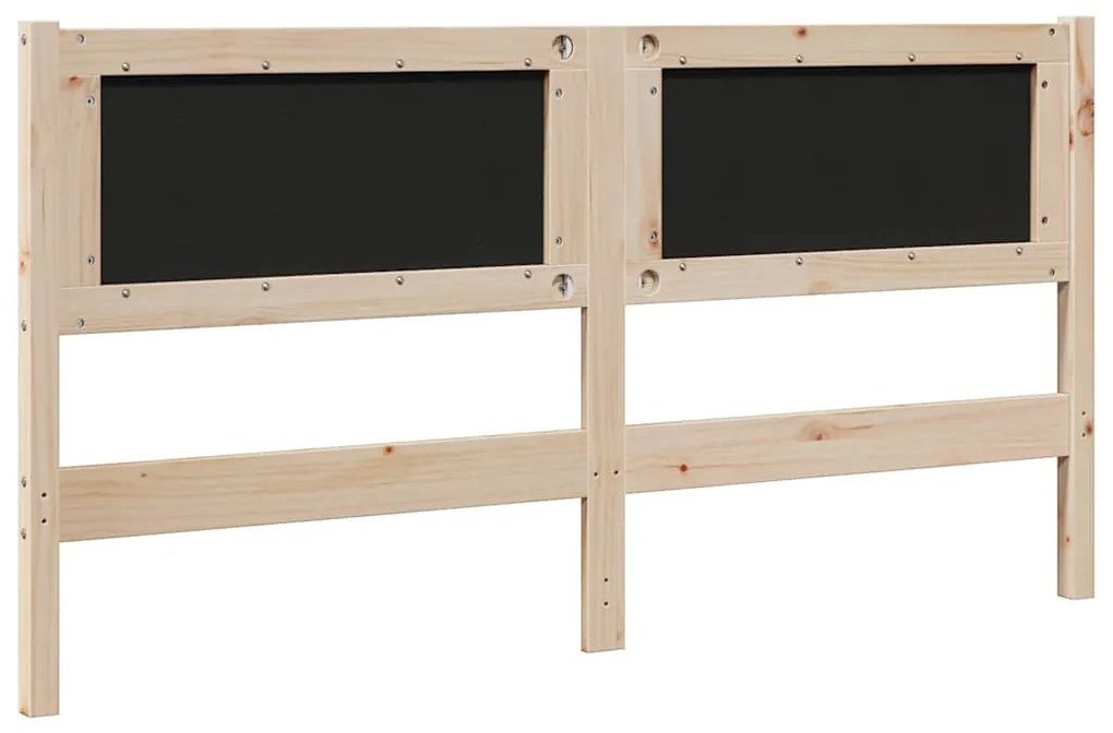 Kárpitozott fejtámla fejtámlával Barna 150 cm Tömör fenyőfa