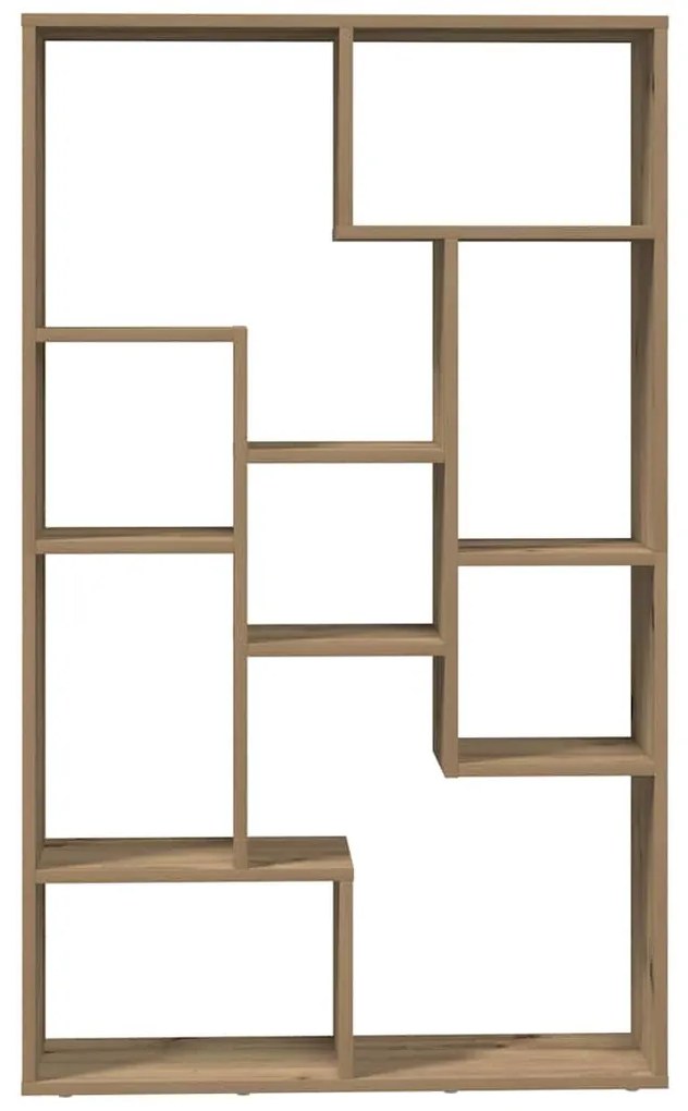 kézműves tölgy színű szerelt fa könyvespolc 72 x 20 x 120 cm
