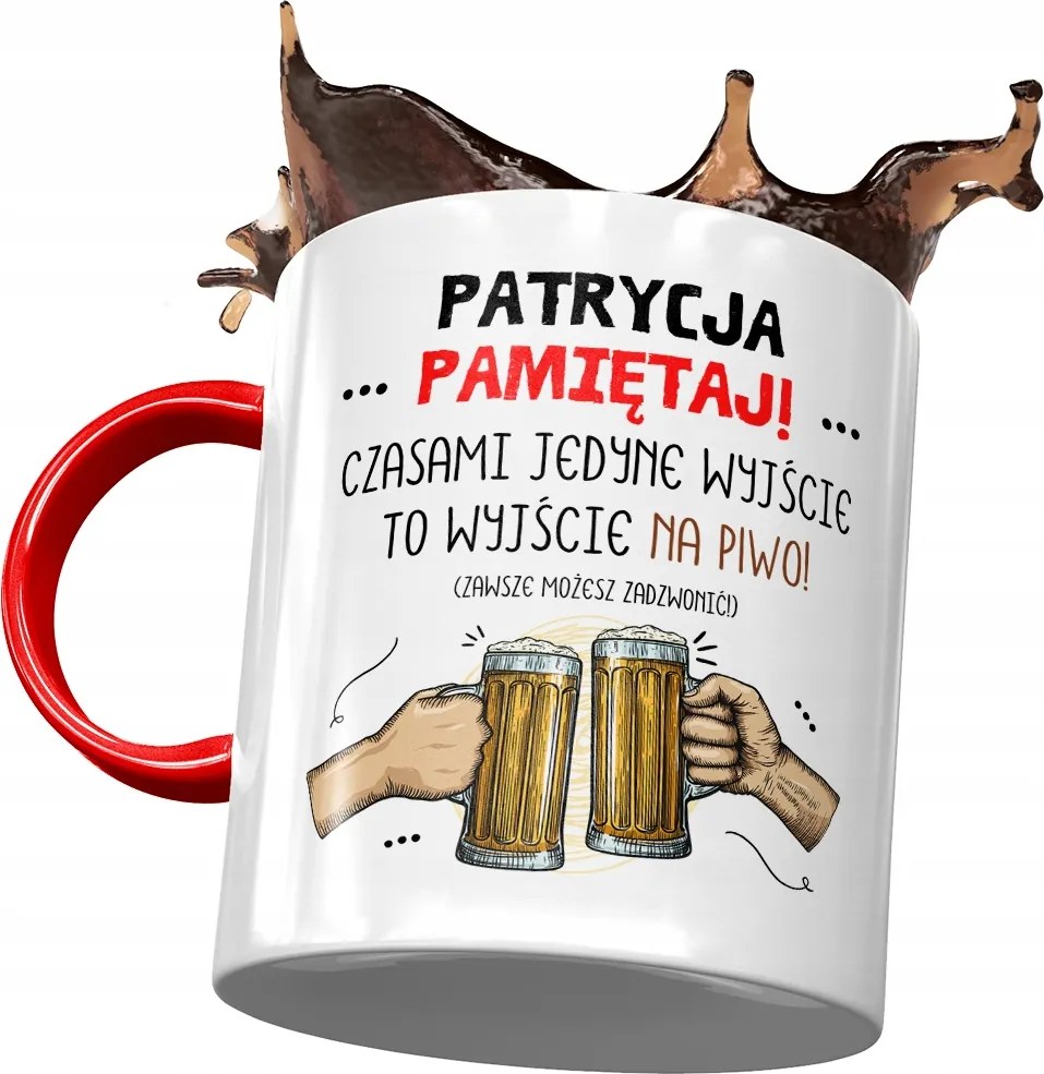 Piros Bögre Patrícia Barátnő Feleség Ajándék Nyomtatott Fotóval